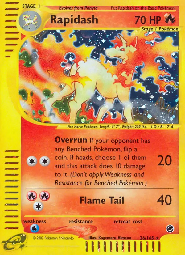 Rapidash 26 — Expedition Base Set 26, Holofoil finish