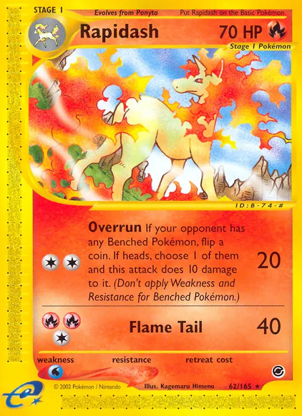 Rapidash 62 — Expedition Base Set 62, Normal finish