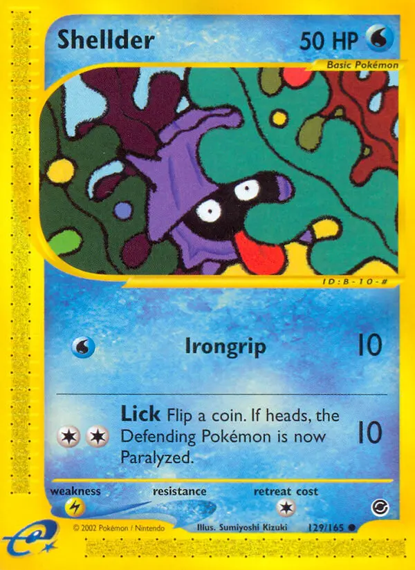 Shellder 129 card from Expedition Base Set