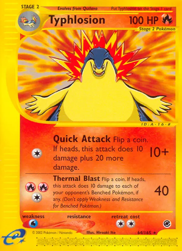 Typhlosion 64 card from Expedition Base Set