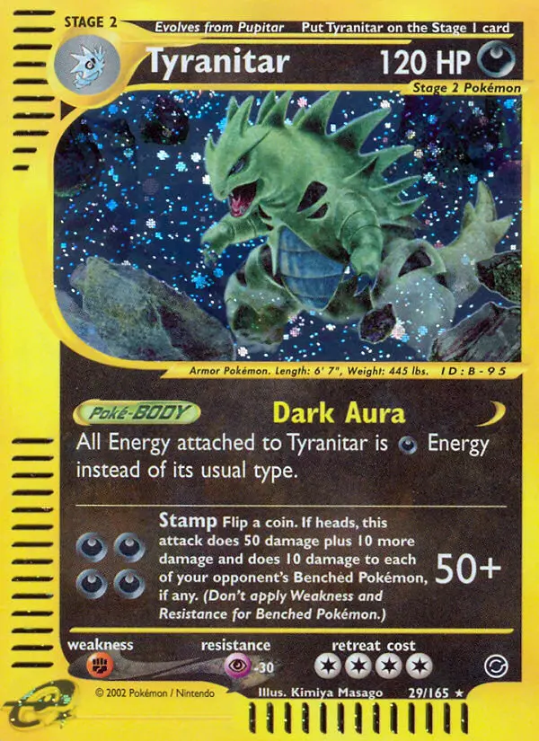 Tyranitar 29 card from Expedition Base Set
