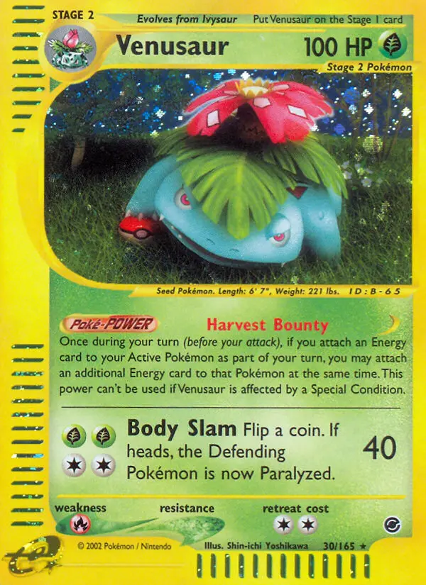 Venusaur 30 card from Expedition Base Set