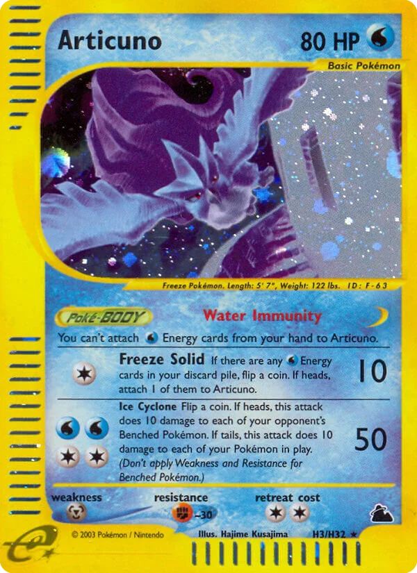 Articuno H3 card from Skyridge