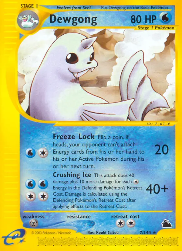 Dewgong 7 card from Skyridge