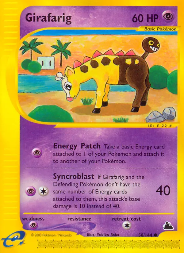 Girafarig 58 card from Skyridge