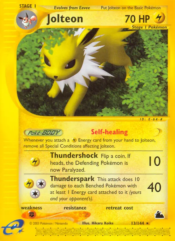 Jolteon 13 card from Skyridge
