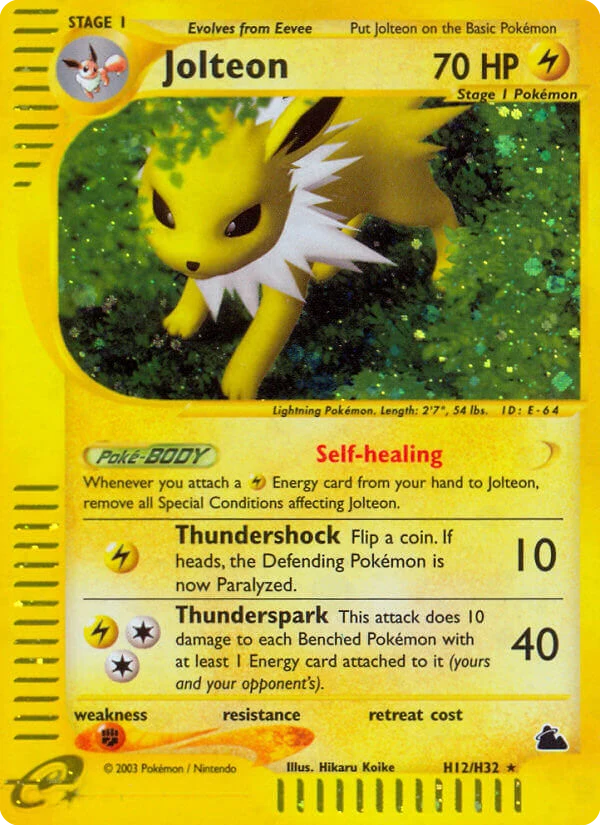 Jolteon H12 card from Skyridge