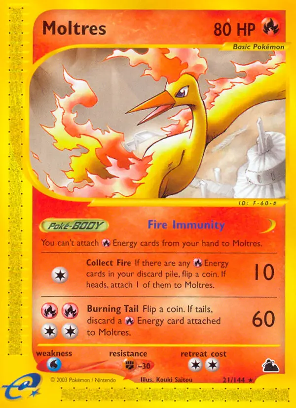 Moltres 21 card from Skyridge