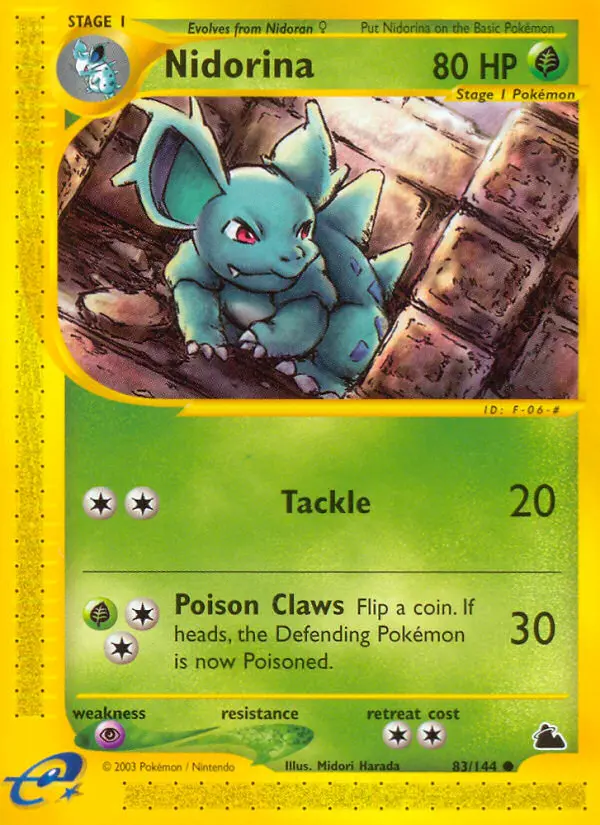 Nidorina 83 card from Skyridge