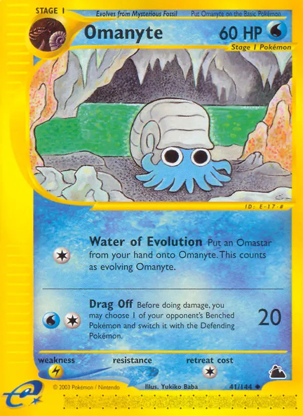 Omanyte 41 card from Skyridge