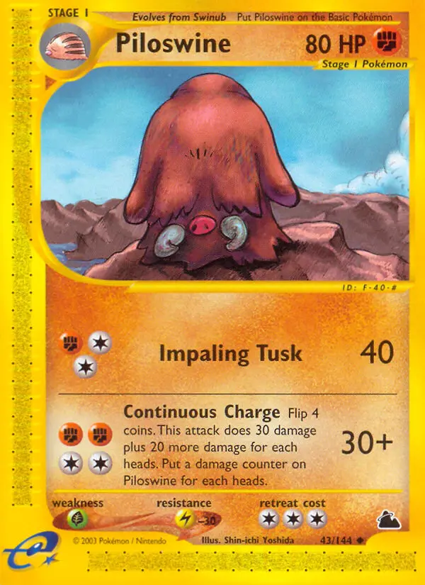 Piloswine 43 card from Skyridge