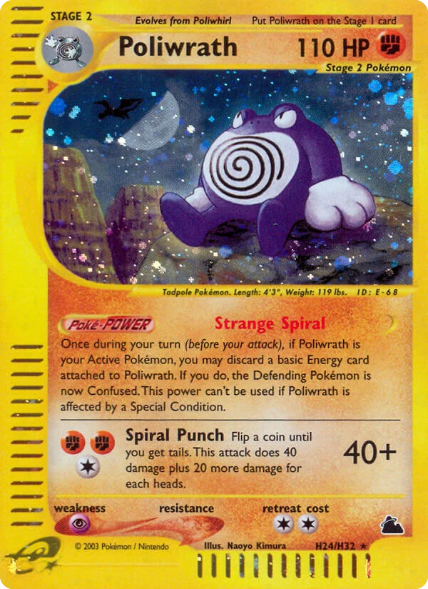 Poliwrath H24 card from Skyridge