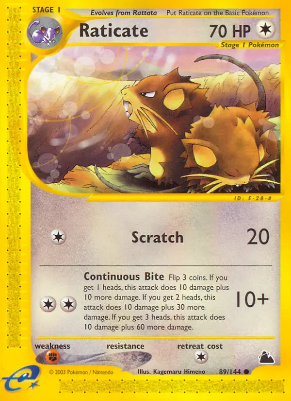 Raticate 89 card from Skyridge