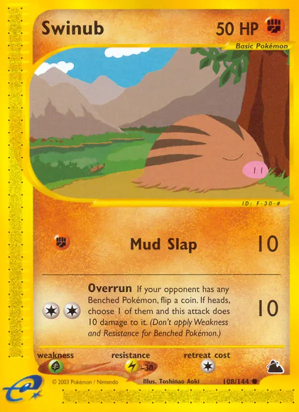 Swinub 108 card from Skyridge