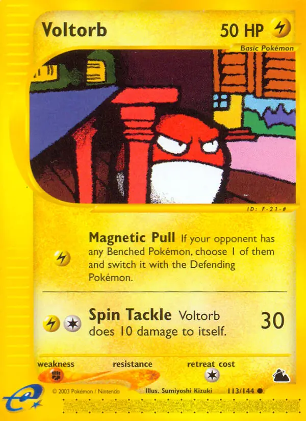Voltorb 113 card from Skyridge
