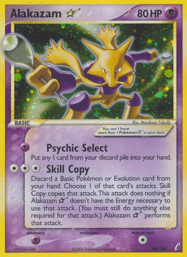 Alakazam ★ 99 — the most expensive Crystal Guardians card