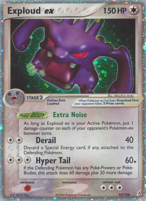 Exploud ex 92 card from Crystal Guardians