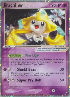Jirachi ex 94 — shown as an example of the Reverse Holofoil finish