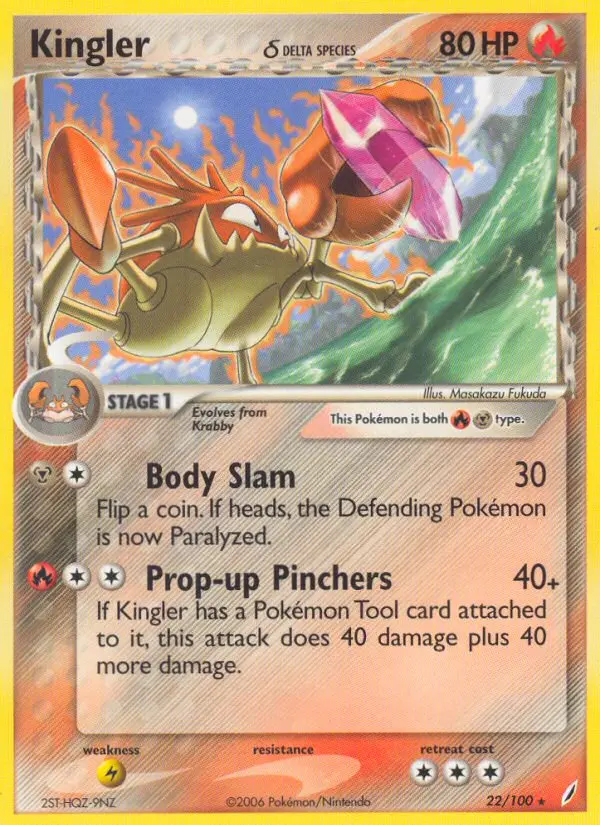 Kingler δ 22 card from Crystal Guardians