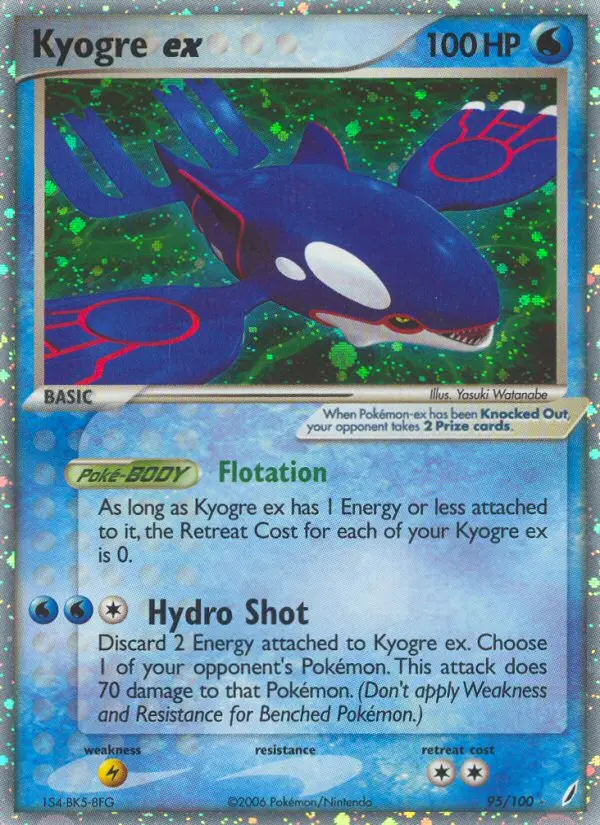 Kyogre ex 95 card from Crystal Guardians