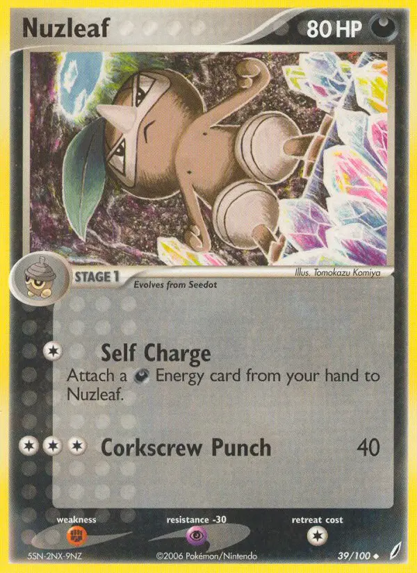 Nuzleaf 39 card from Crystal Guardians