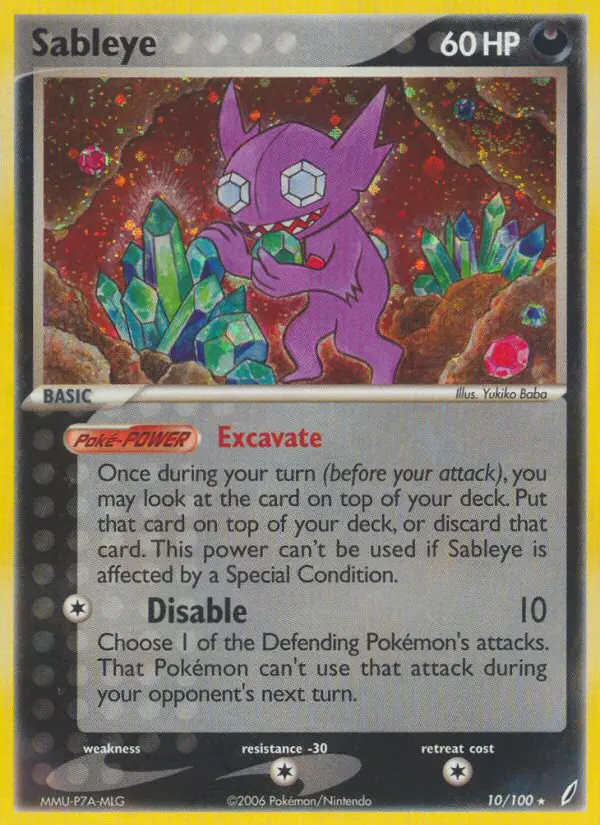 Sableye 10 card from Crystal Guardians