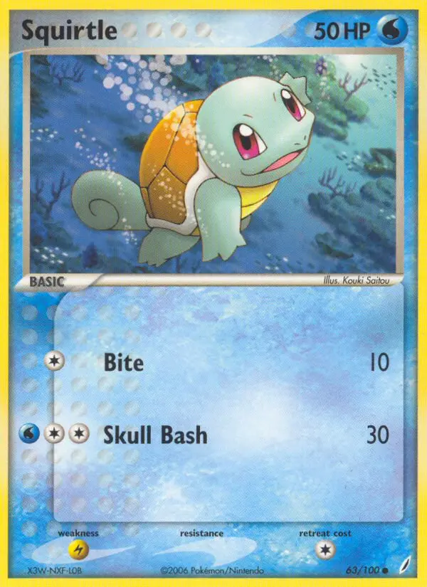 Squirtle 63 card from Crystal Guardians