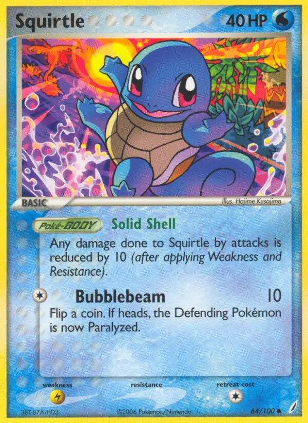 Squirtle 64 card from Crystal Guardians