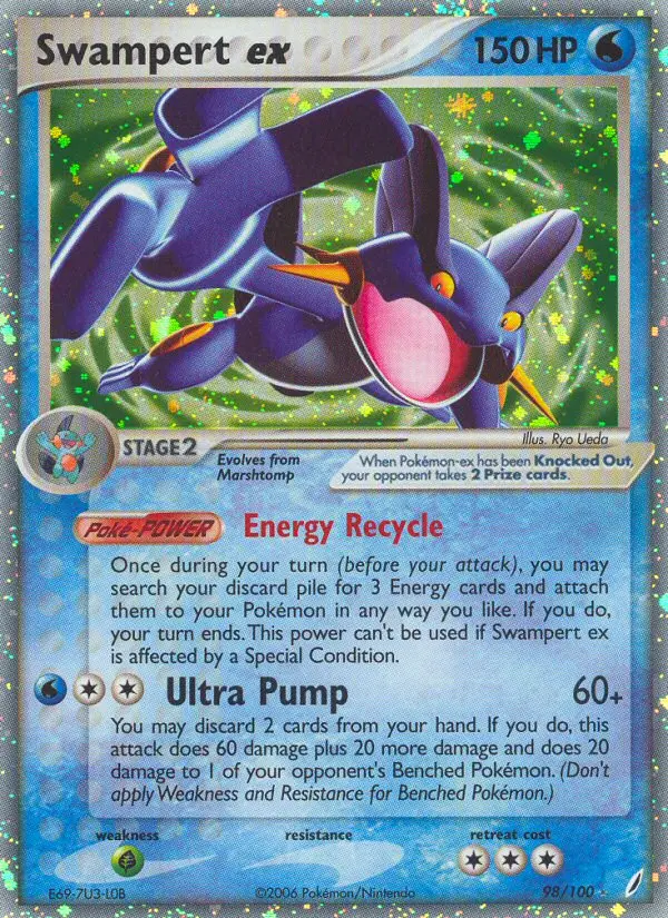 Swampert ex 98 card from Crystal Guardians
