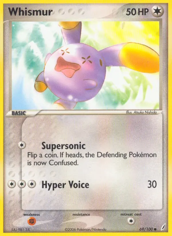 Whismur 69 card from Crystal Guardians