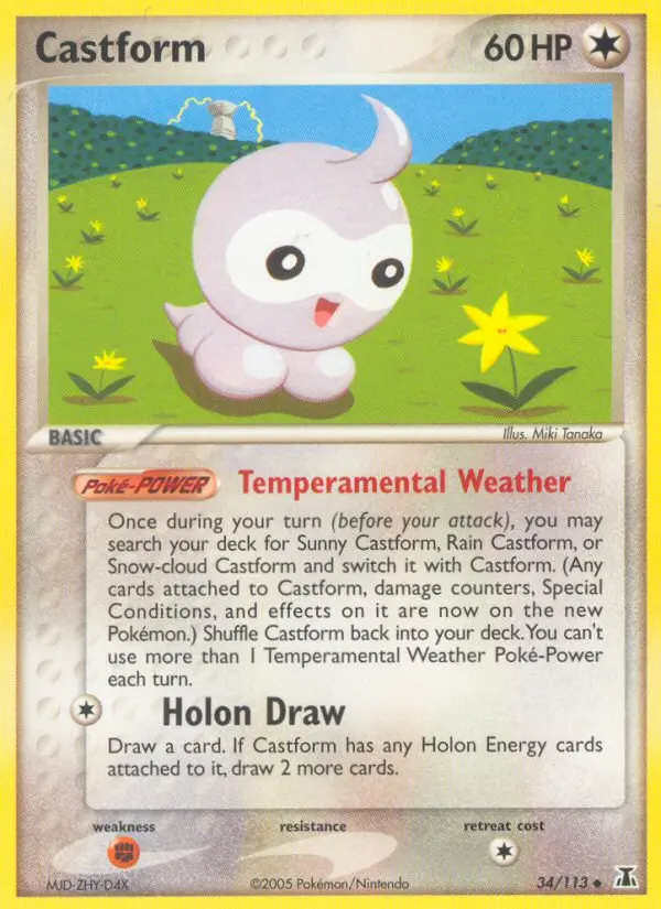 Castform 34 card from Delta Species