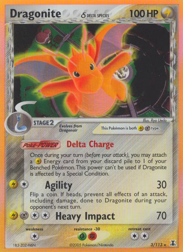 Dragonite δ 3 card from Delta Species