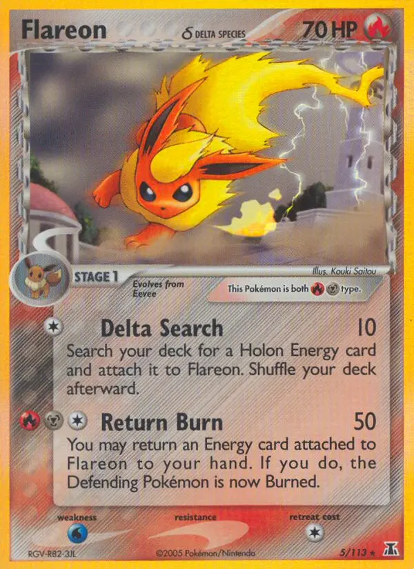 Flareon δ 5 card from Delta Species