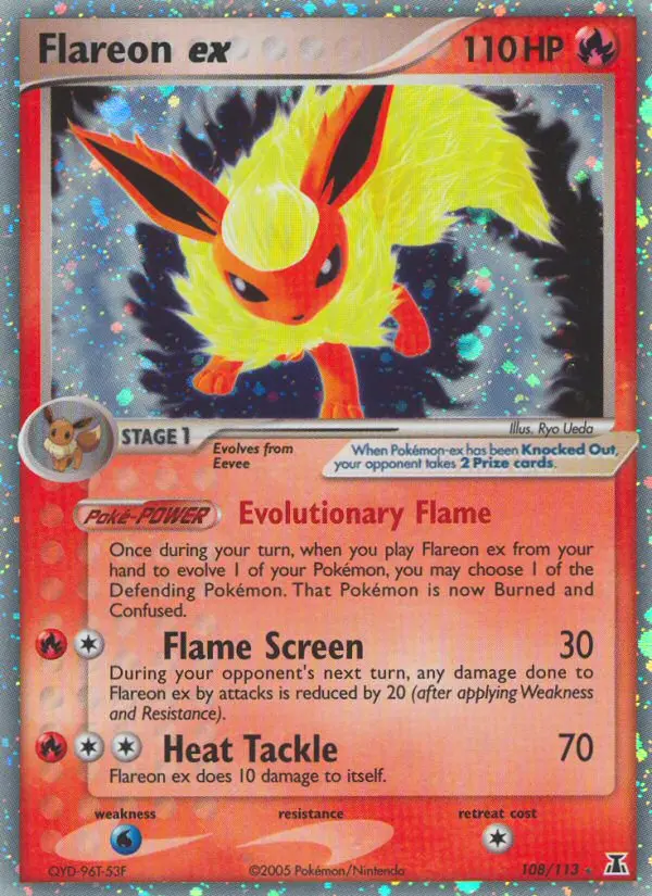 Flareon ex 108 card from Delta Species