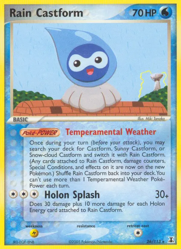 Rain Castform 26 card from Delta Species