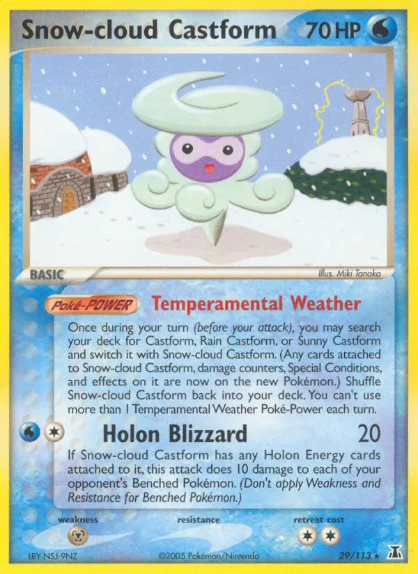 Snow-cloud Castform 29 card from Delta Species