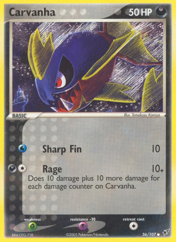 Carvanha 56 card from Deoxys