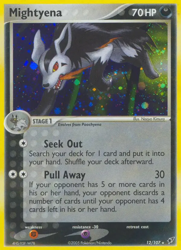 Mightyena 12 — Deoxys 12, Holofoil finish