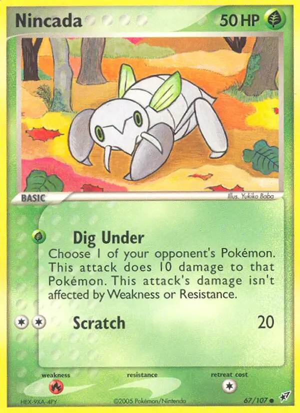 Nincada 67 card from Deoxys