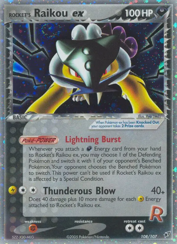Rocket's Raikou ex 108 — Deoxys 108, Holofoil finish