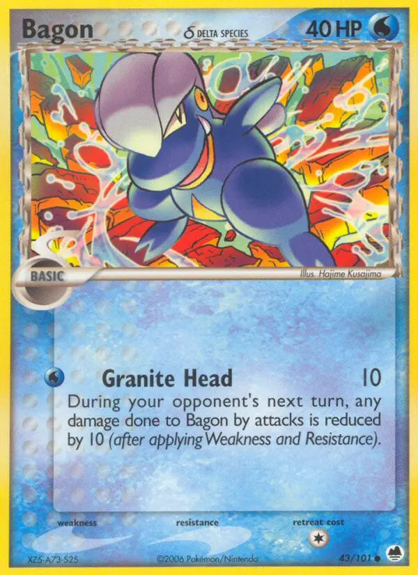 Bagon δ 43 card from Dragon Frontiers
