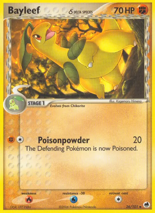 Bayleef δ 26 card from Dragon Frontiers