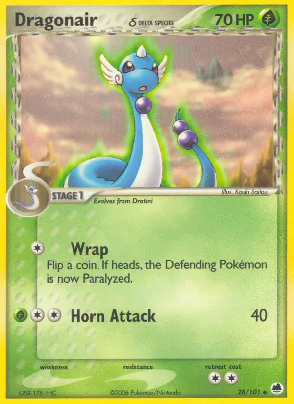 Dragonair δ 28 card from Dragon Frontiers