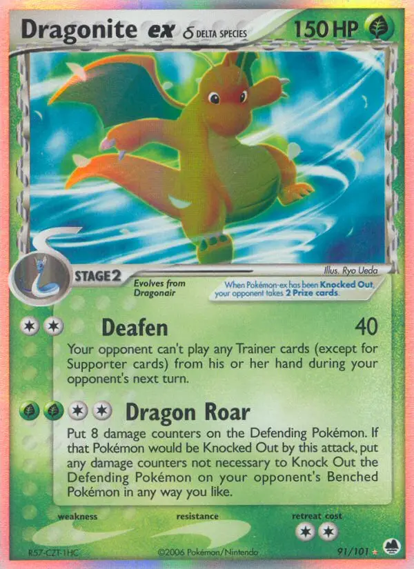Dragonite ex δ 91 — Dragon Frontiers 91, Holofoil finish