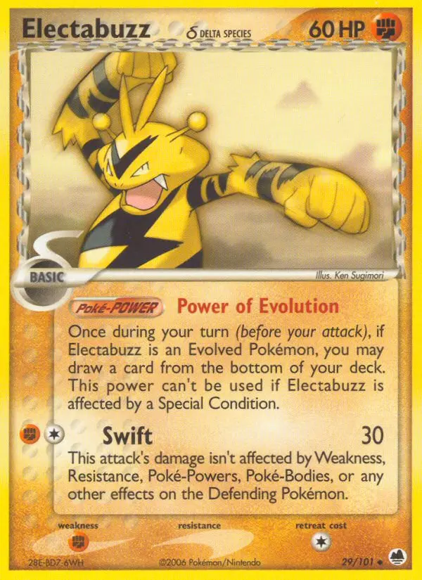 Electabuzz δ 29 card from Dragon Frontiers