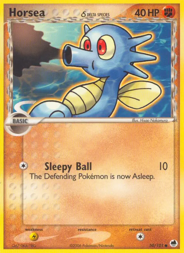 Horsea δ 50 card from Dragon Frontiers