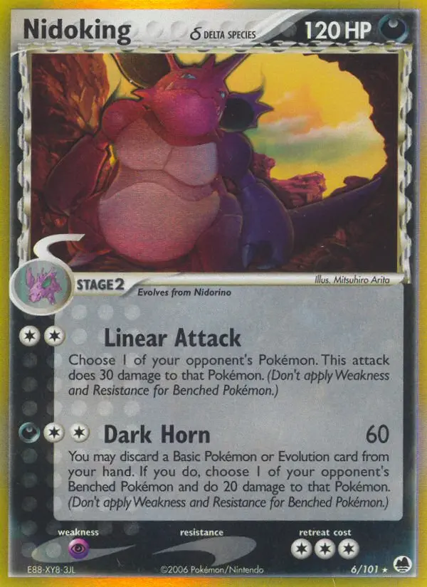 Nidoking δ 6 card from Dragon Frontiers