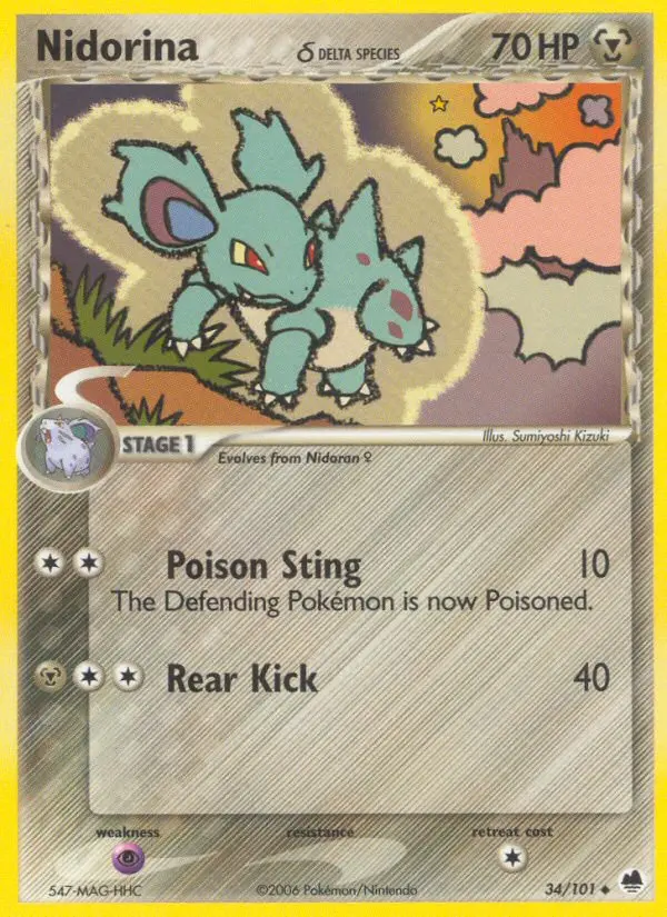 Nidorina δ 34 card from Dragon Frontiers