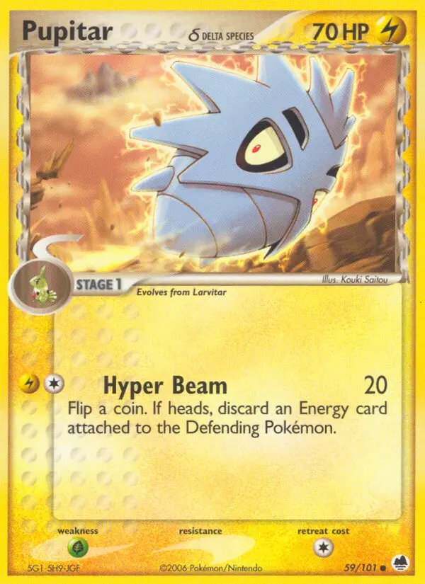 Pupitar δ 59 card from Dragon Frontiers