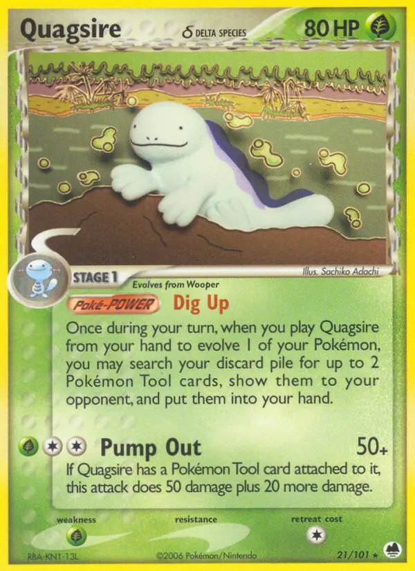 Quagsire δ 21 card from Dragon Frontiers